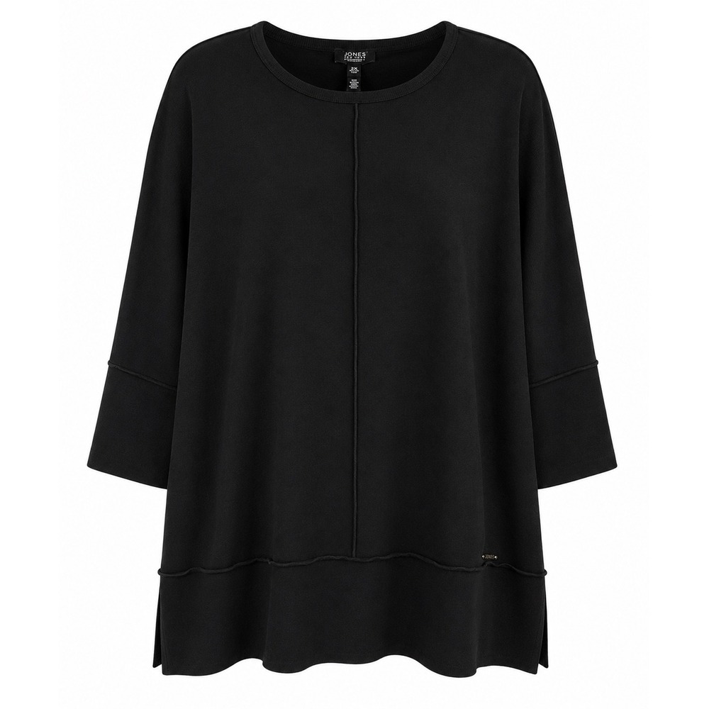 NWT Jones New York Ponte Tunic Top 1X Black Stretch Oversized Quiet Luxury $69
